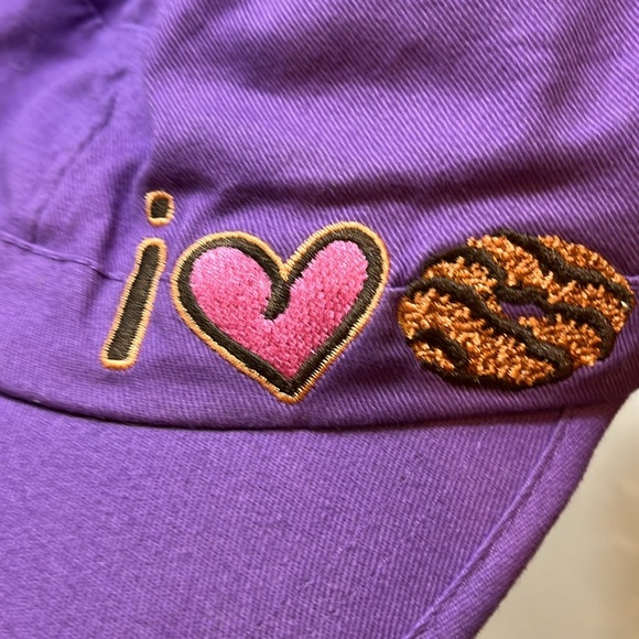 GIRL SCOUTS cap I LOVE Cookies PURPLE HAT adjustable I ❤️ Samoas canvas fits 8+ - Picture 2 of 10